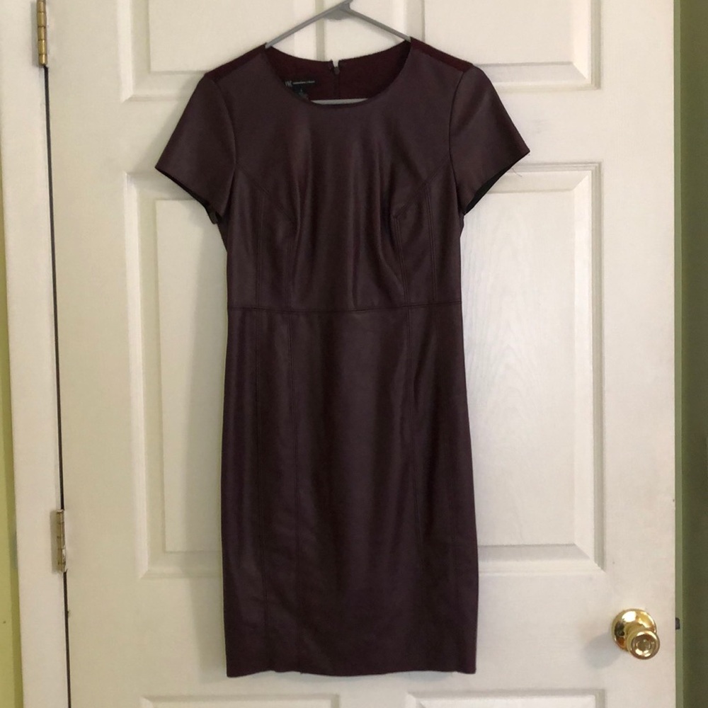 INC maroon non-leather dress